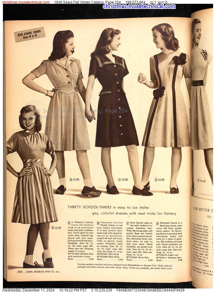 1946 Sears Fall Winter Catalog, Page 224