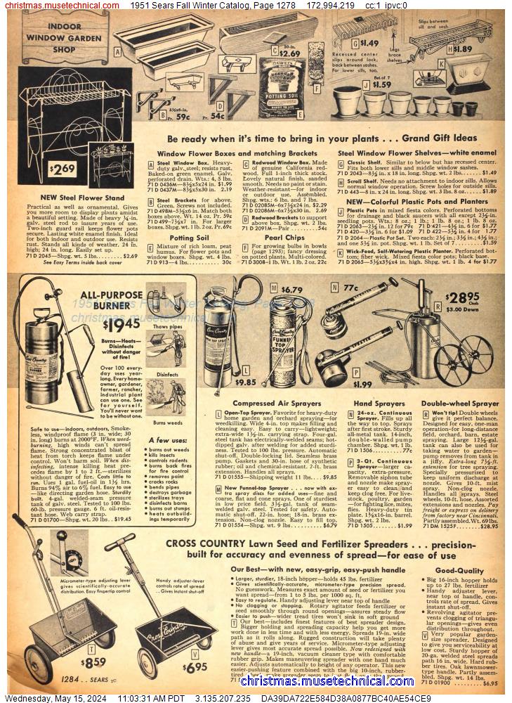 1951 Sears Fall Winter Catalog, Page 1278