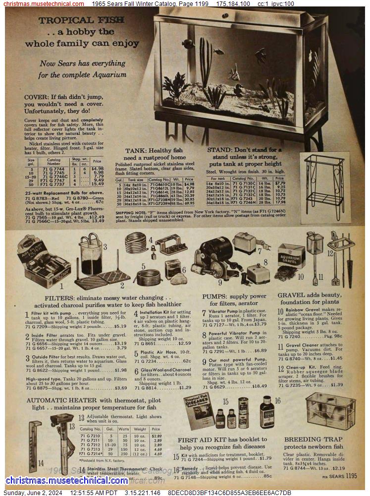 1965 Sears Fall Winter Catalog, Page 1199