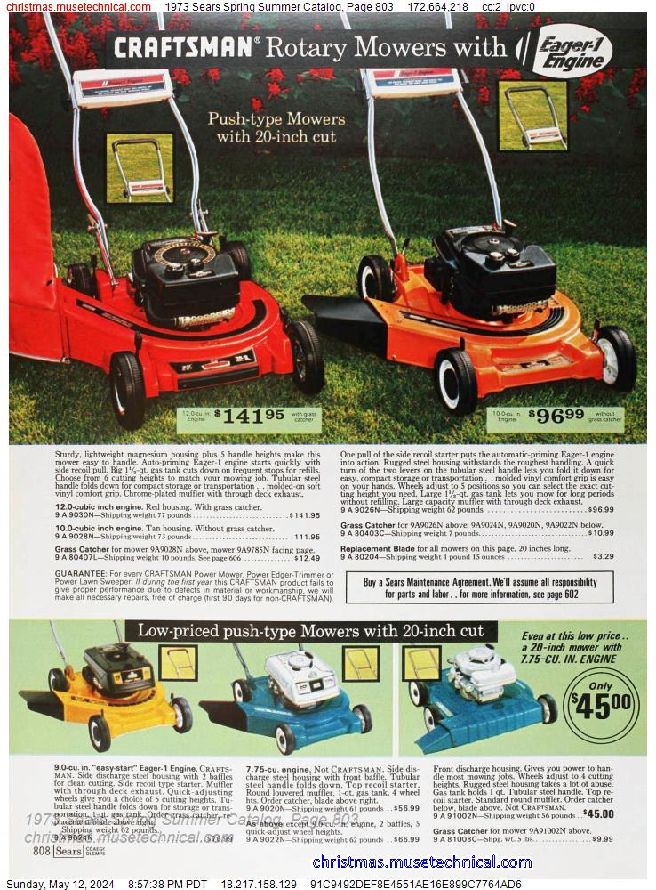 1973 Sears Spring Summer Catalog, Page 803