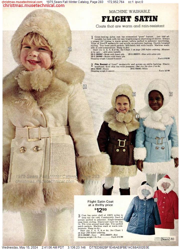 1975 Sears Fall Winter Catalog, Page 283