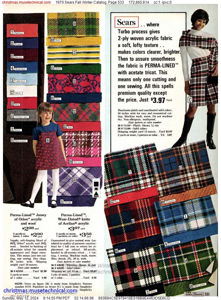 1970 Sears Fall Winter Catalog, Page 533