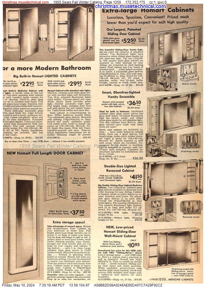 1955 Sears Fall Winter Catalog, Page 1259