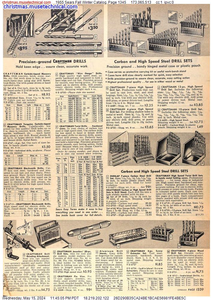 1955 Sears Fall Winter Catalog, Page 1345
