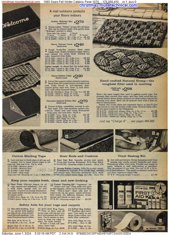 1965 Sears Fall Winter Catalog, Page 1570