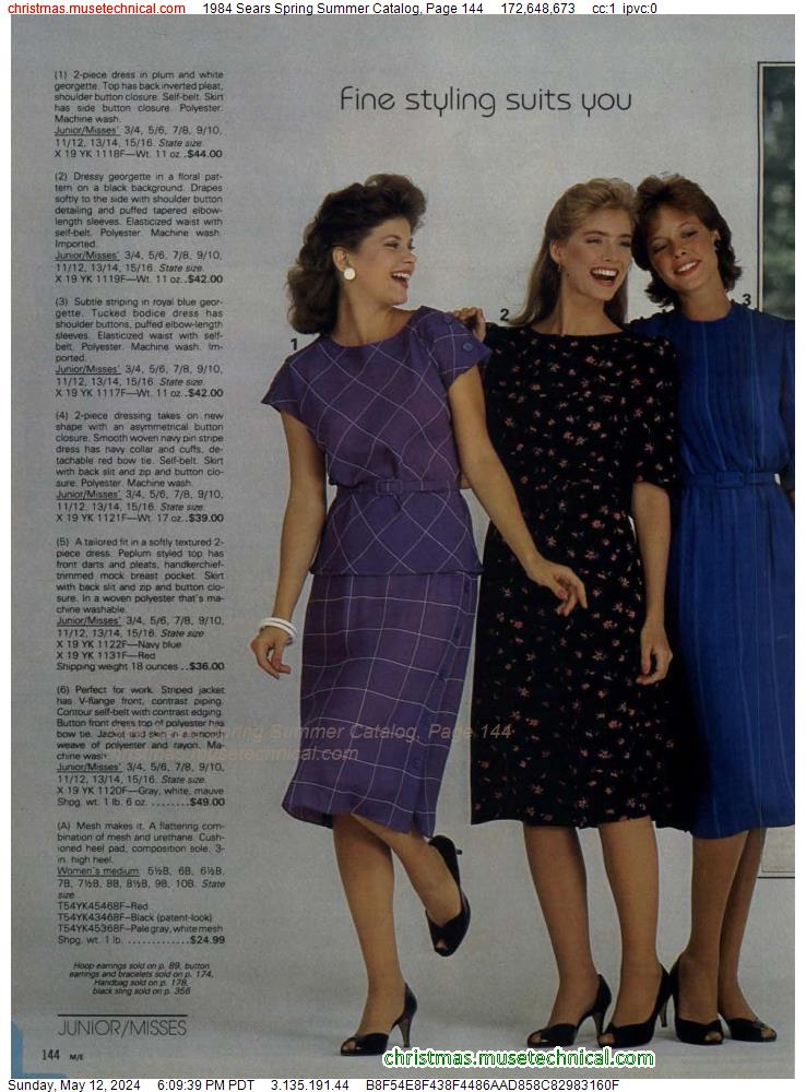 1984 Sears Spring Summer Catalog, Page 144