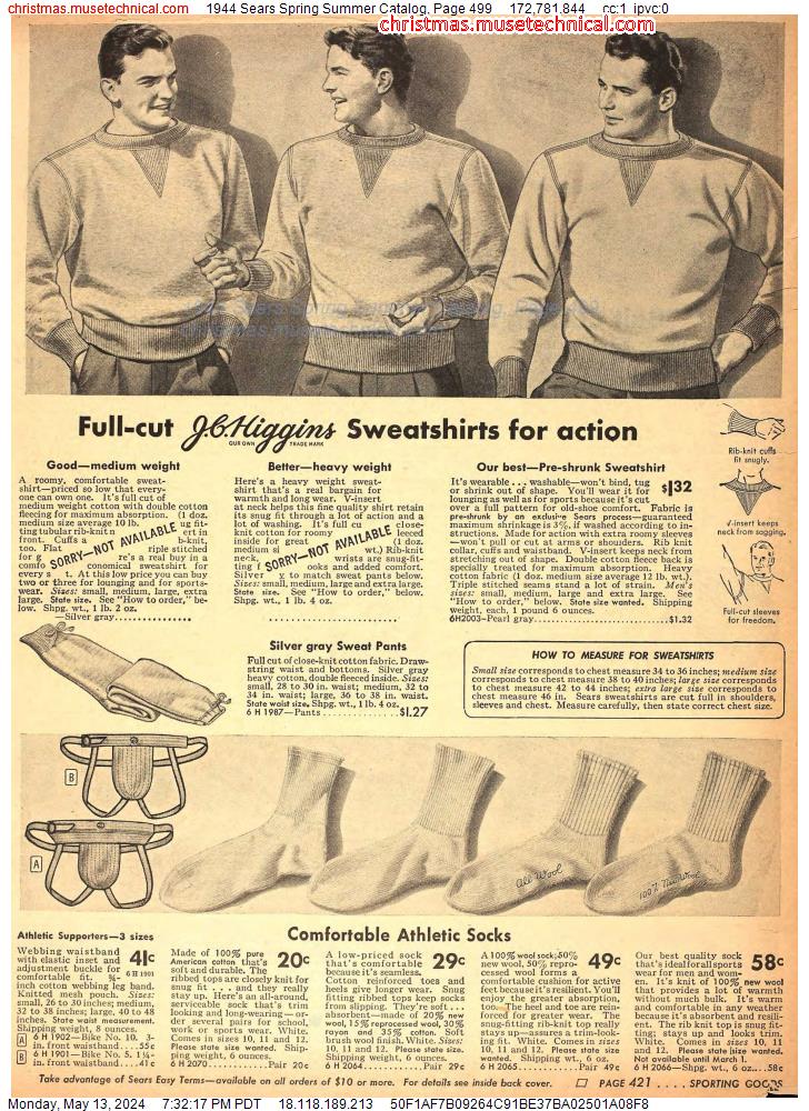 1944 Sears Spring Summer Catalog, Page 499
