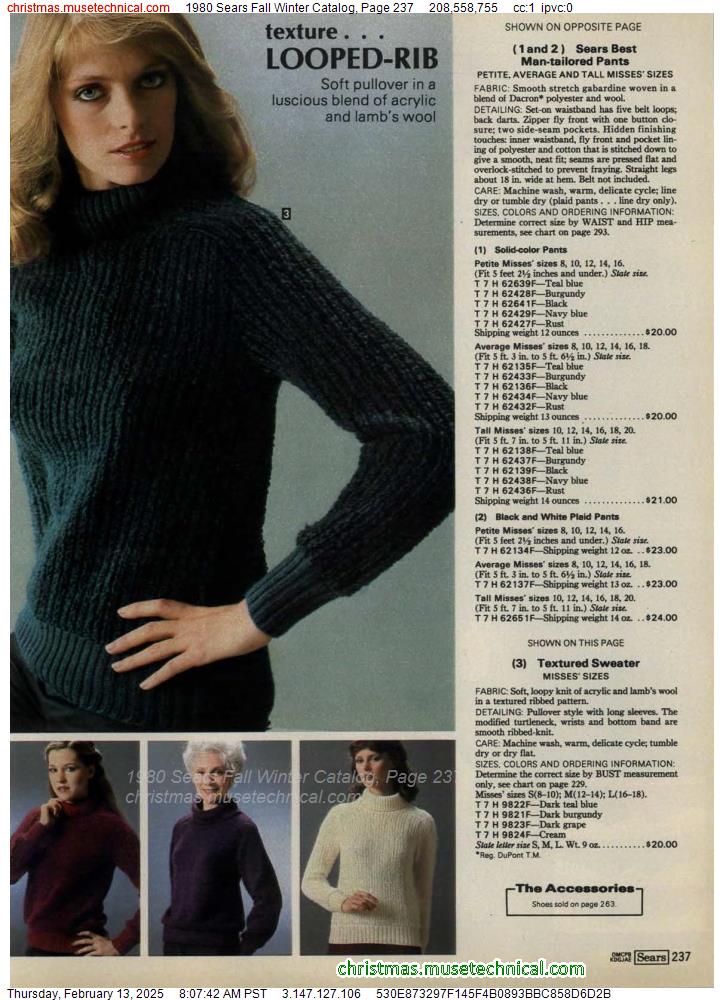 1980 Sears Fall Winter Catalog, Page 237