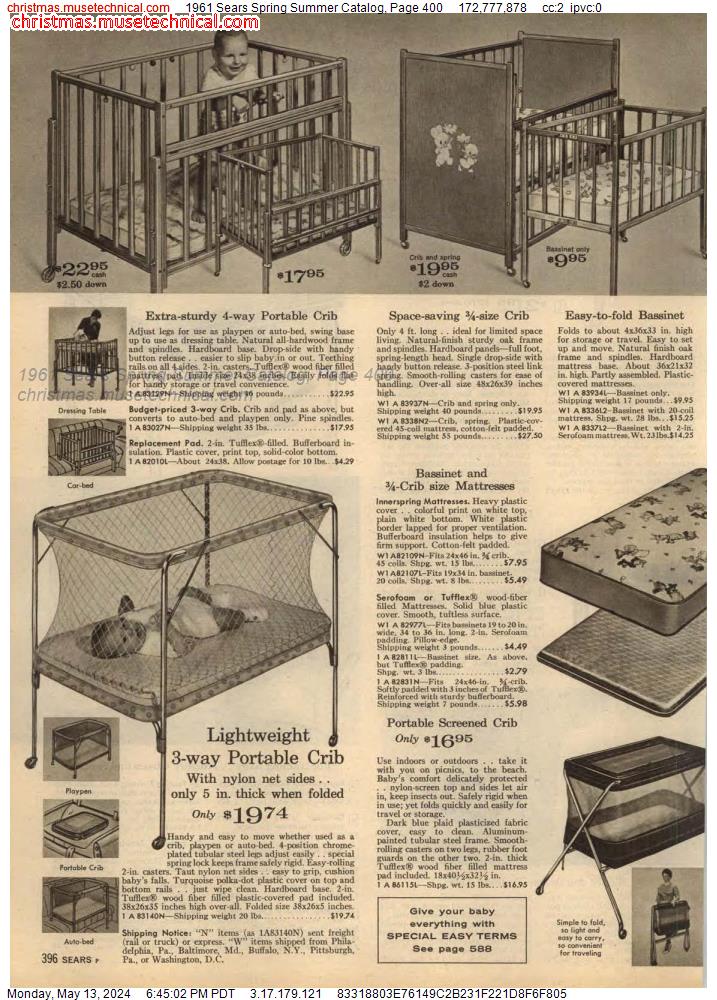 1961 Sears Spring Summer Catalog, Page 400