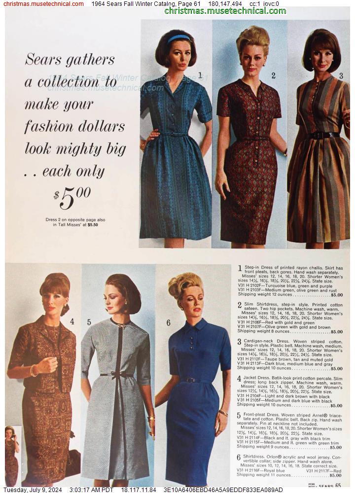 1964 Sears Fall Winter Catalog, Page 61