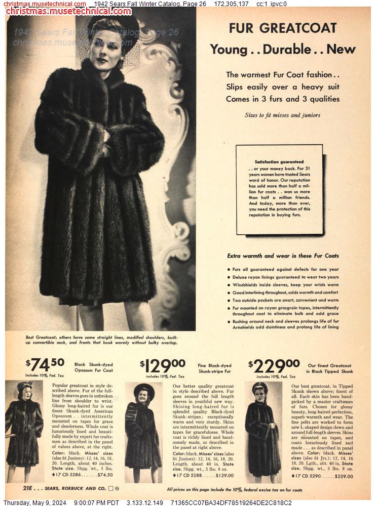 1942 Sears Fall Winter Catalog, Page 26