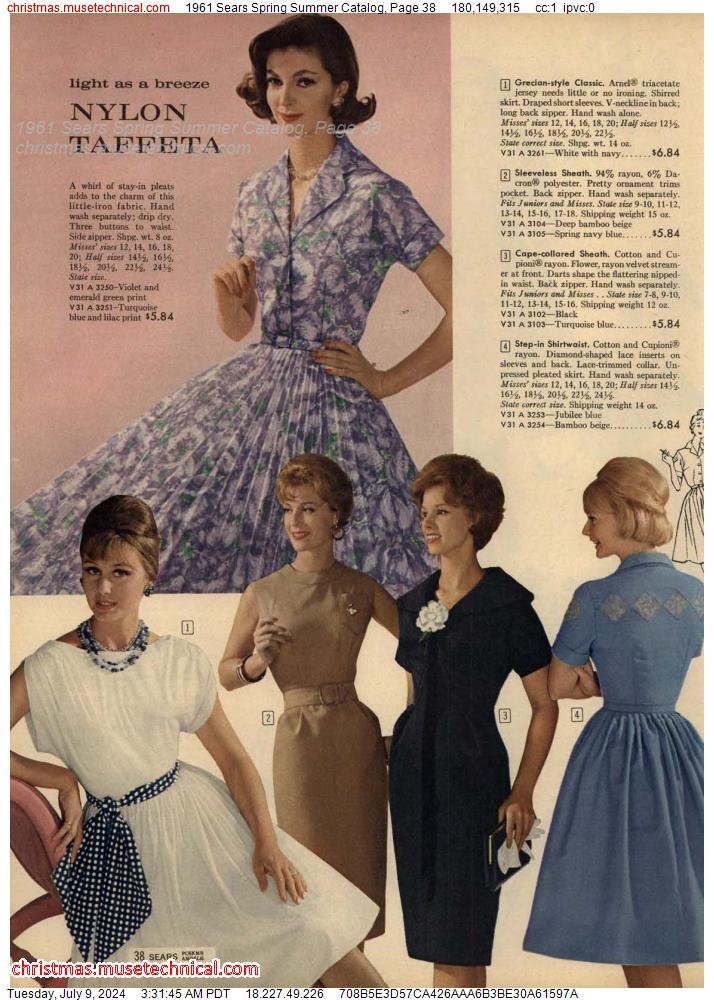 1961 Sears Spring Summer Catalog, Page 38