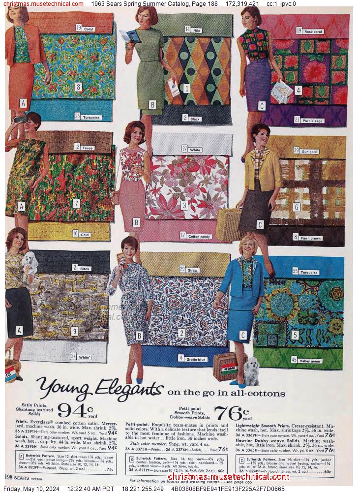 1963 Sears Spring Summer Catalog, Page 188