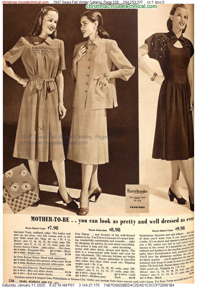 1947 Sears Fall Winter Catalog, Page 236