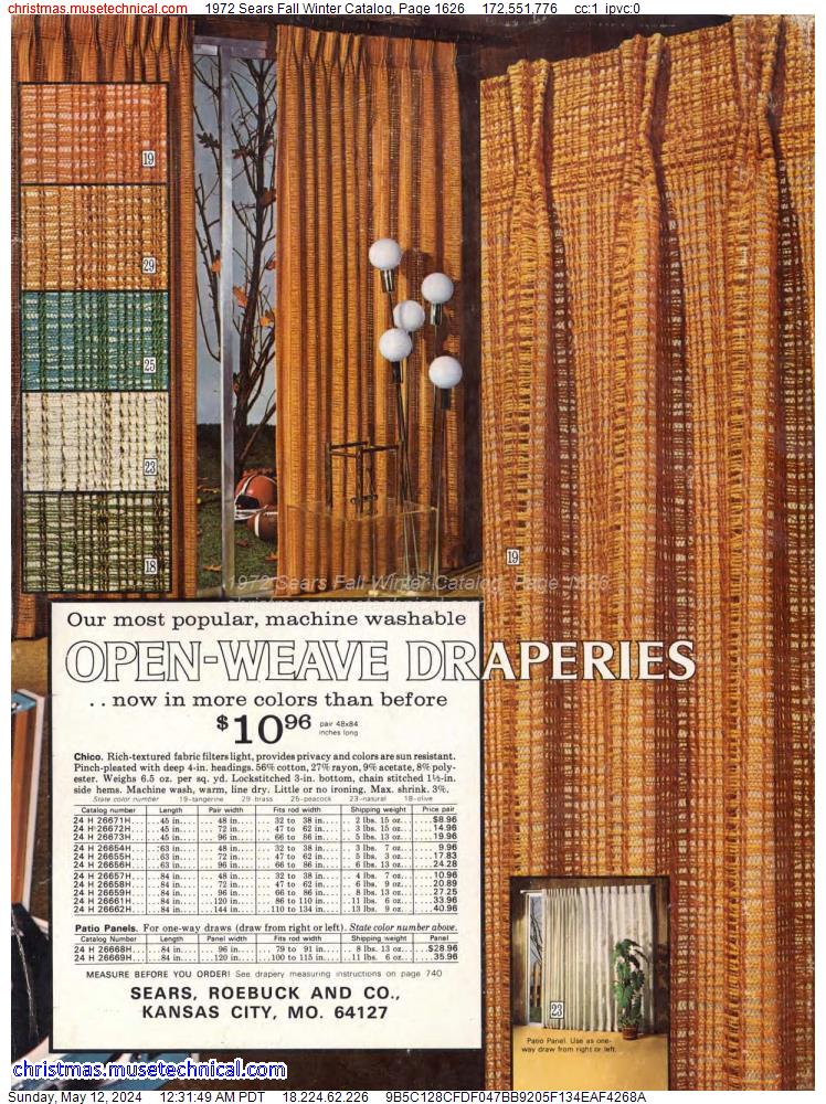 1972 Sears Fall Winter Catalog, Page 1626