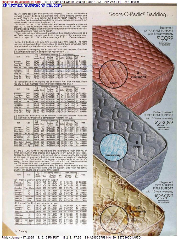 1984 Sears Fall Winter Catalog, Page 1203