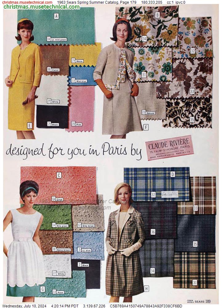 1963 Sears Spring Summer Catalog, Page 179