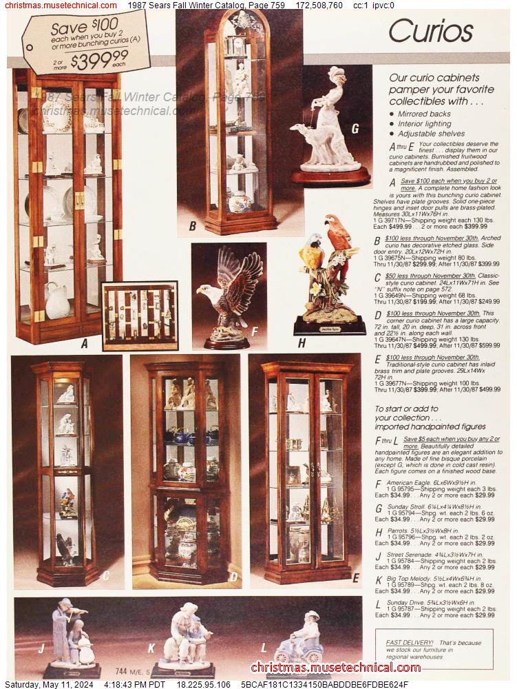 1987 Sears Fall Winter Catalog, Page 759