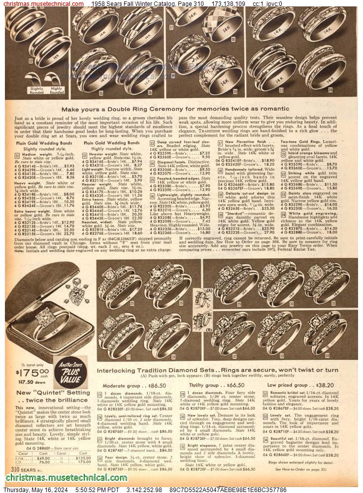1958 Sears Fall Winter Catalog, Page 310
