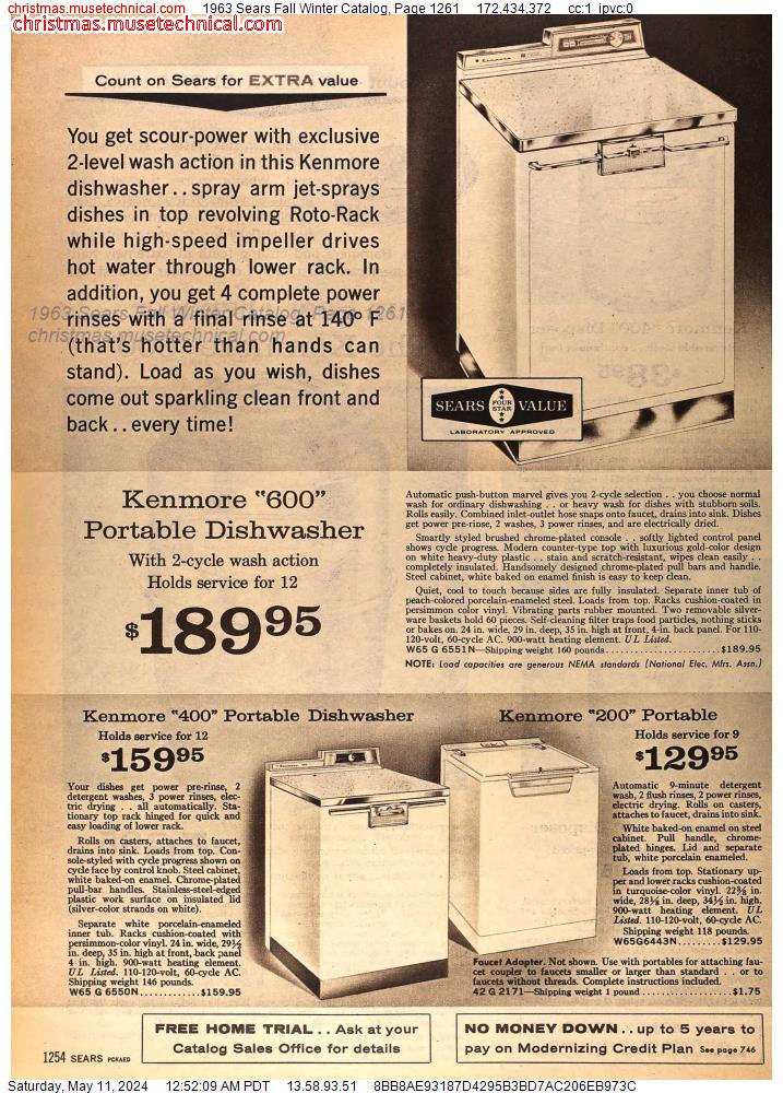 1963 Sears Fall Winter Catalog, Page 1261