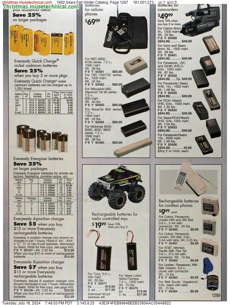 1992 Sears Fall Winter Catalog, Page 1287