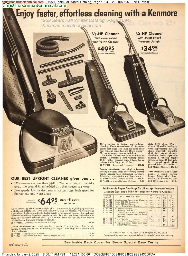 1959 Sears Fall Winter Catalog, Page 1094