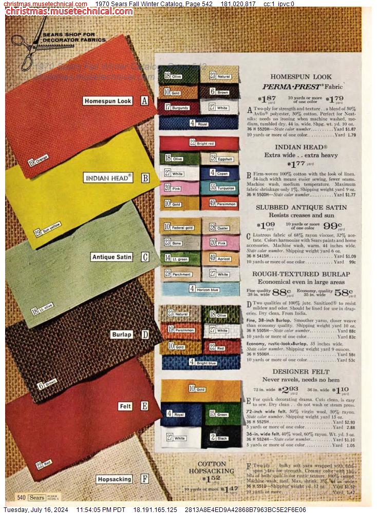 1970 Sears Fall Winter Catalog, Page 542