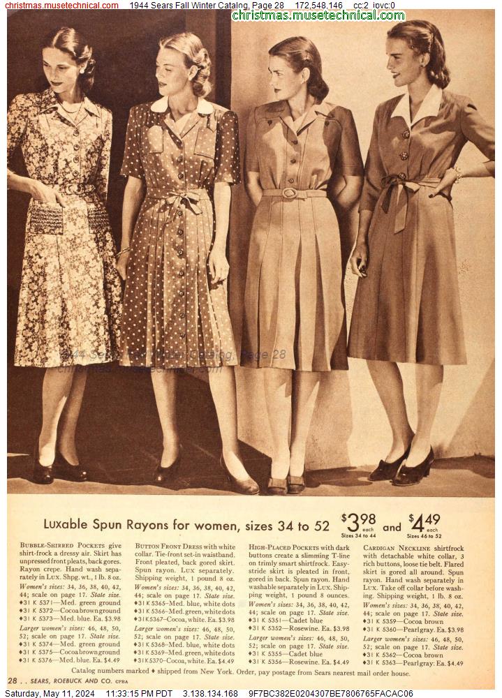 1944 Sears Fall Winter Catalog, Page 28