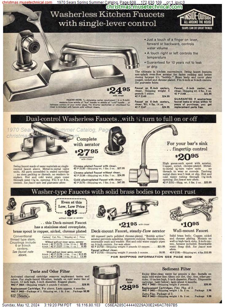 1970 Sears Spring Summer Catalog, Page 608