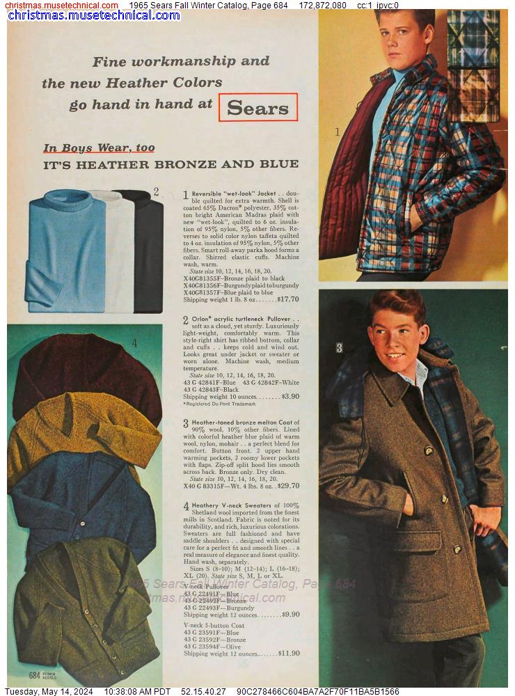 1965 Sears Fall Winter Catalog, Page 684