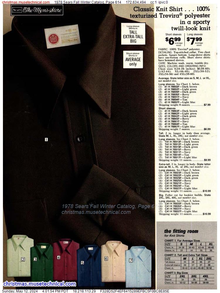1978 Sears Fall Winter Catalog, Page 614