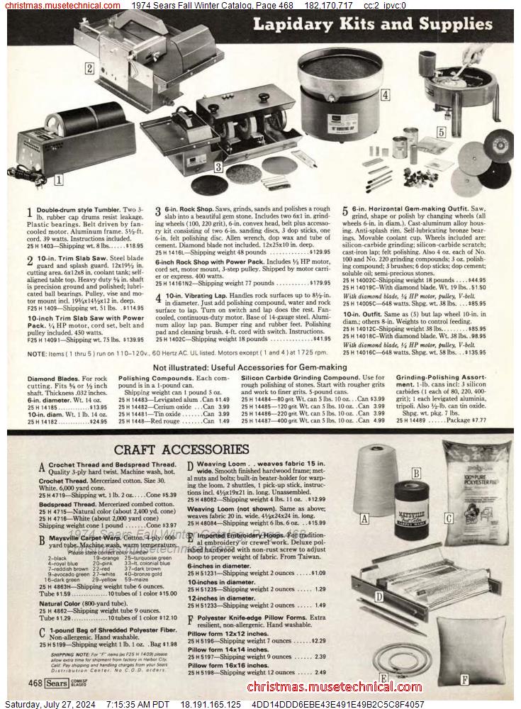 1974 Sears Fall Winter Catalog, Page 468