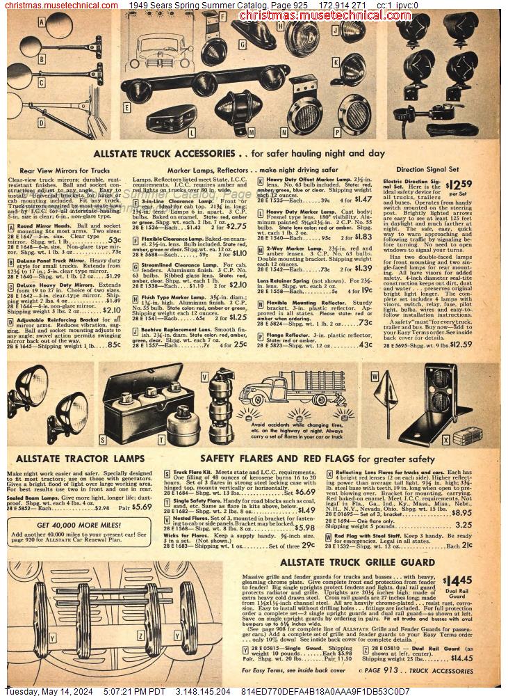 1949 Sears Spring Summer Catalog, Page 925