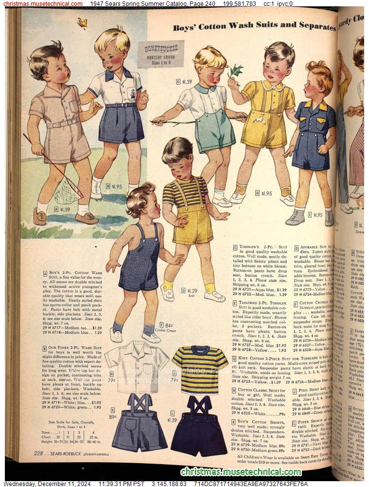 1947 Sears Spring Summer Catalog, Page 240