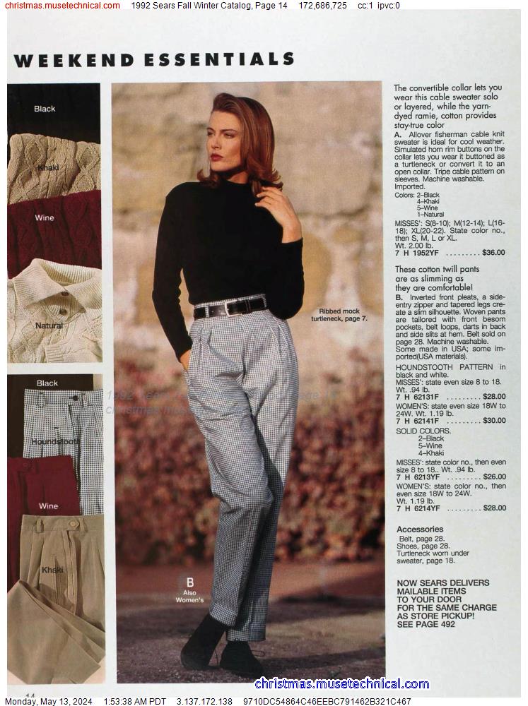 1992 Sears Fall Winter Catalog, Page 14