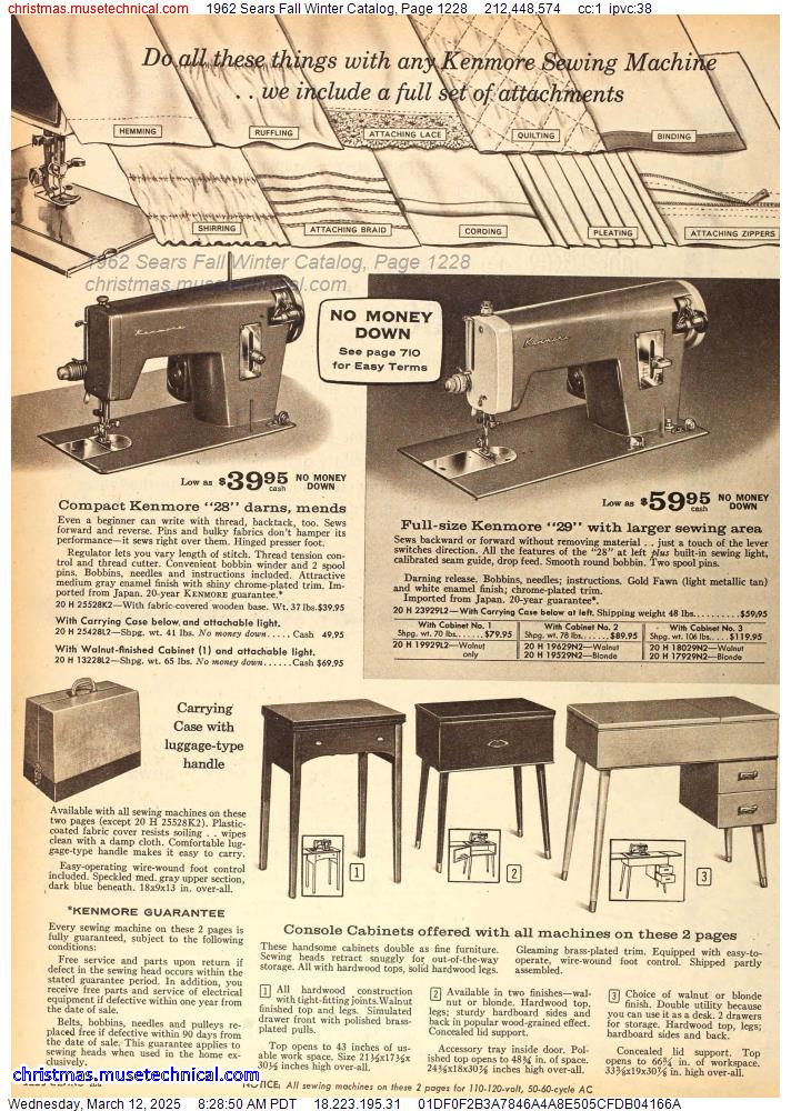 1962 Sears Fall Winter Catalog, Page 1228