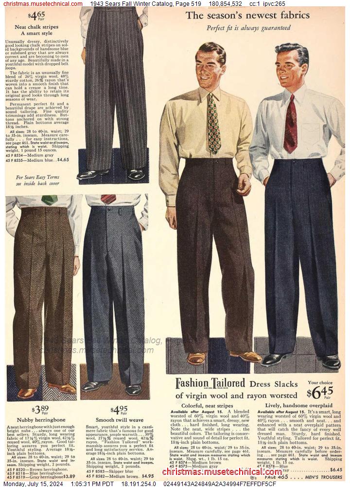 1943 Sears Fall Winter Catalog, Page 519