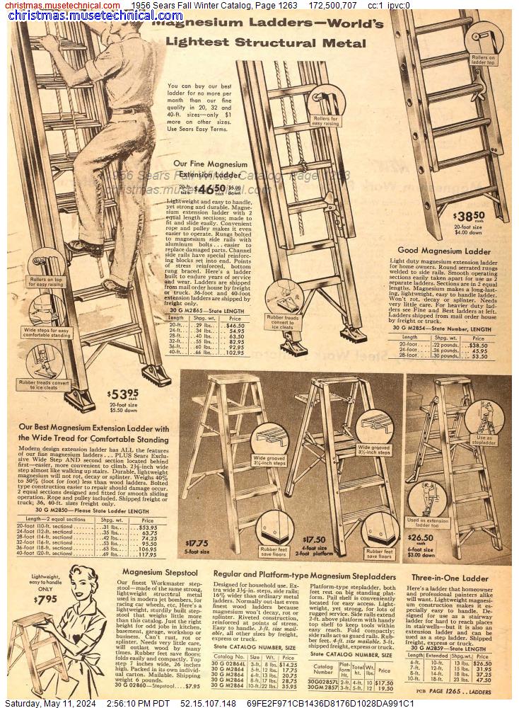 1956 Sears Fall Winter Catalog, Page 1263