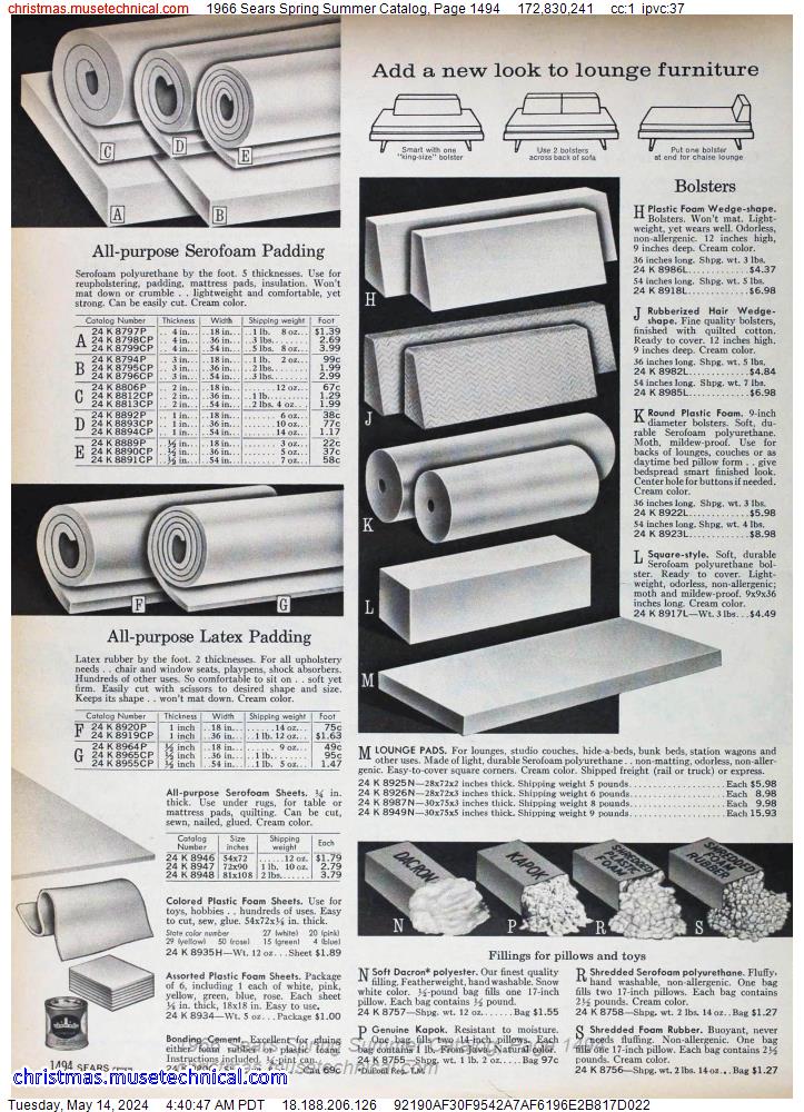 1966 Sears Spring Summer Catalog, Page 1494