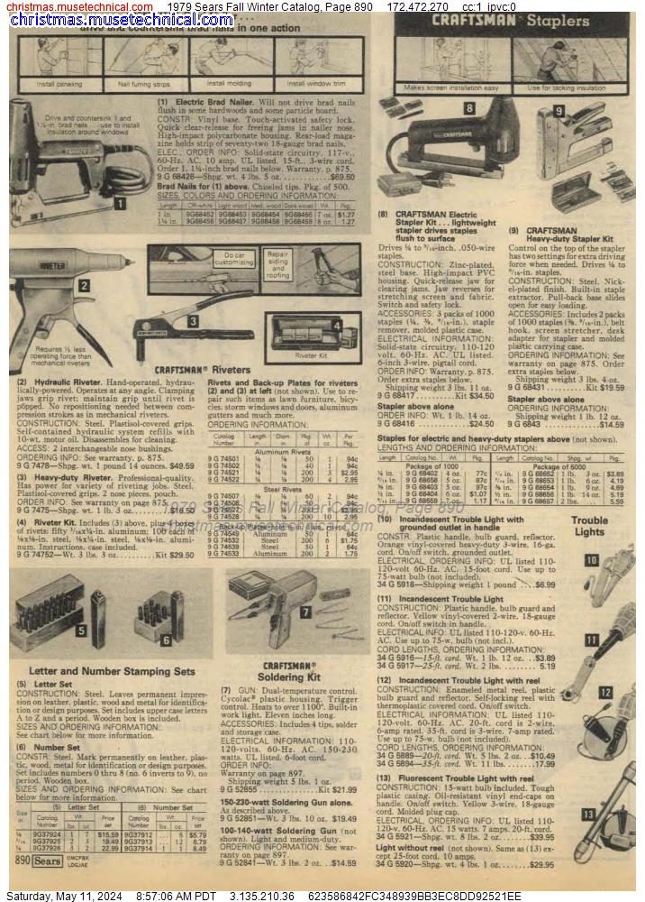 1979 Sears Fall Winter Catalog, Page 890