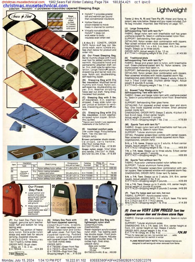 1982 Sears Fall Winter Catalog, Page 784