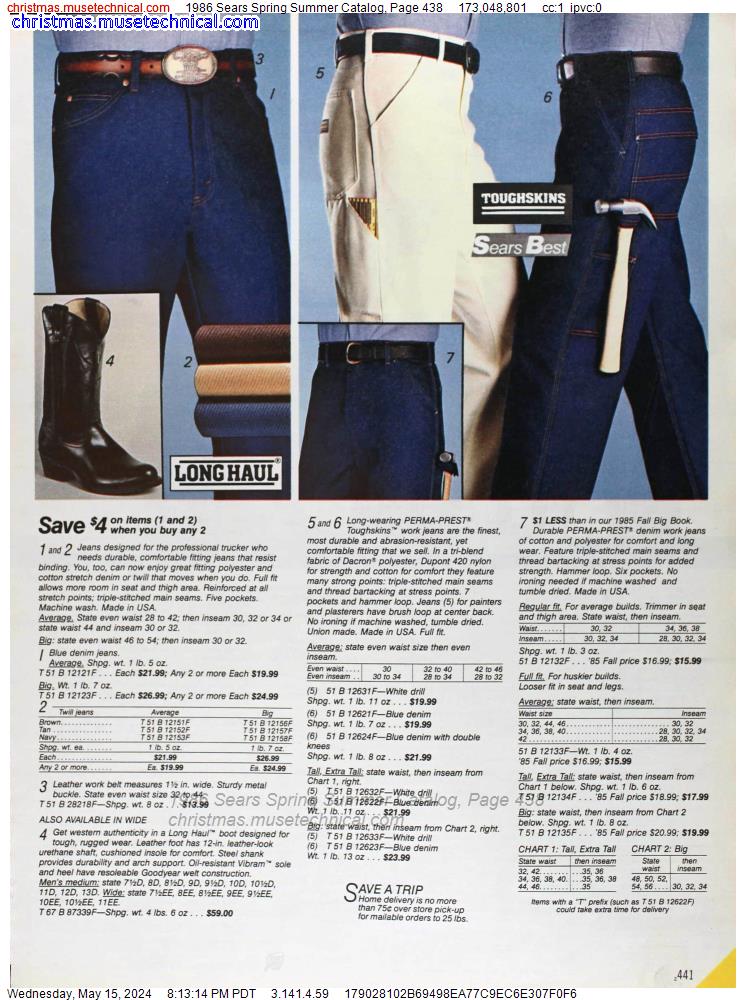 1986 Sears Spring Summer Catalog, Page 438