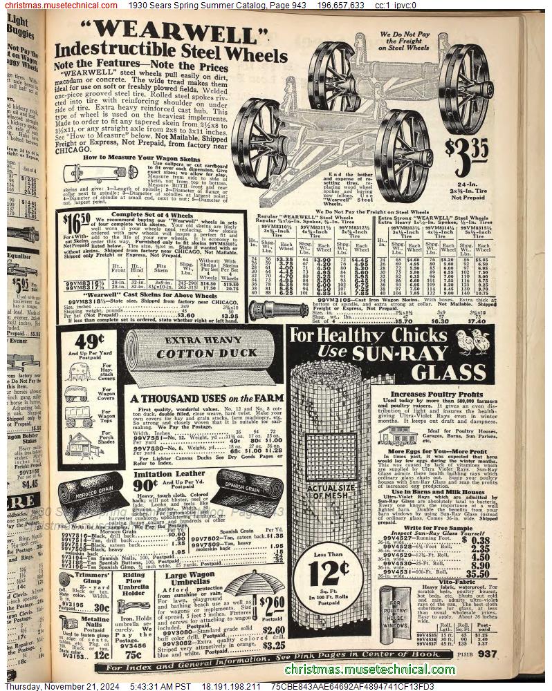 1930 Sears Spring Summer Catalog, Page 943