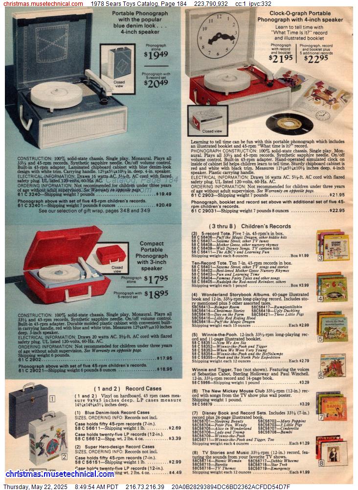 1978 Sears Toys Catalog, Page 184
