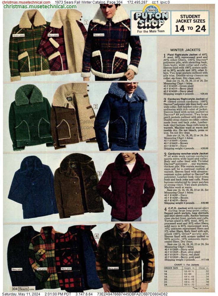 1973 Sears Fall Winter Catalog, Page 304