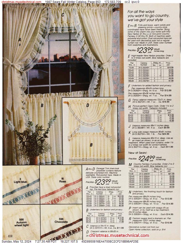 1987 Sears Fall Winter Catalog, Page 853