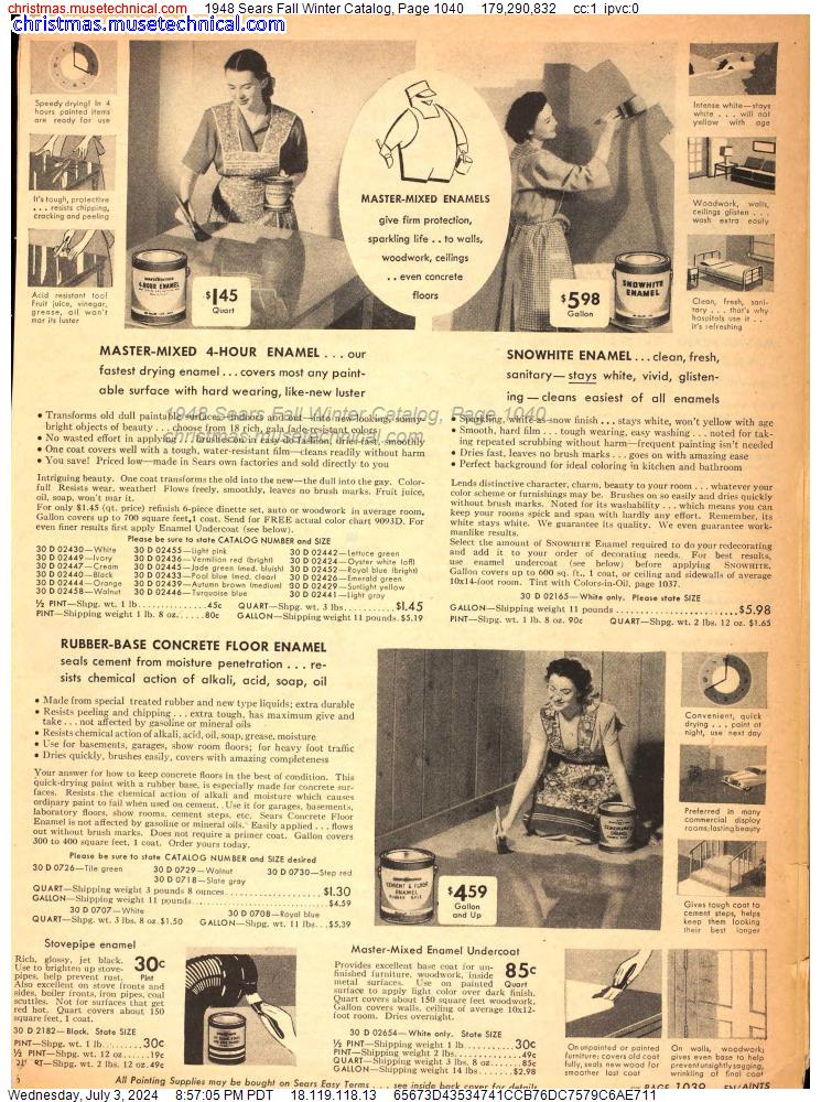 1948 Sears Fall Winter Catalog, Page 1040