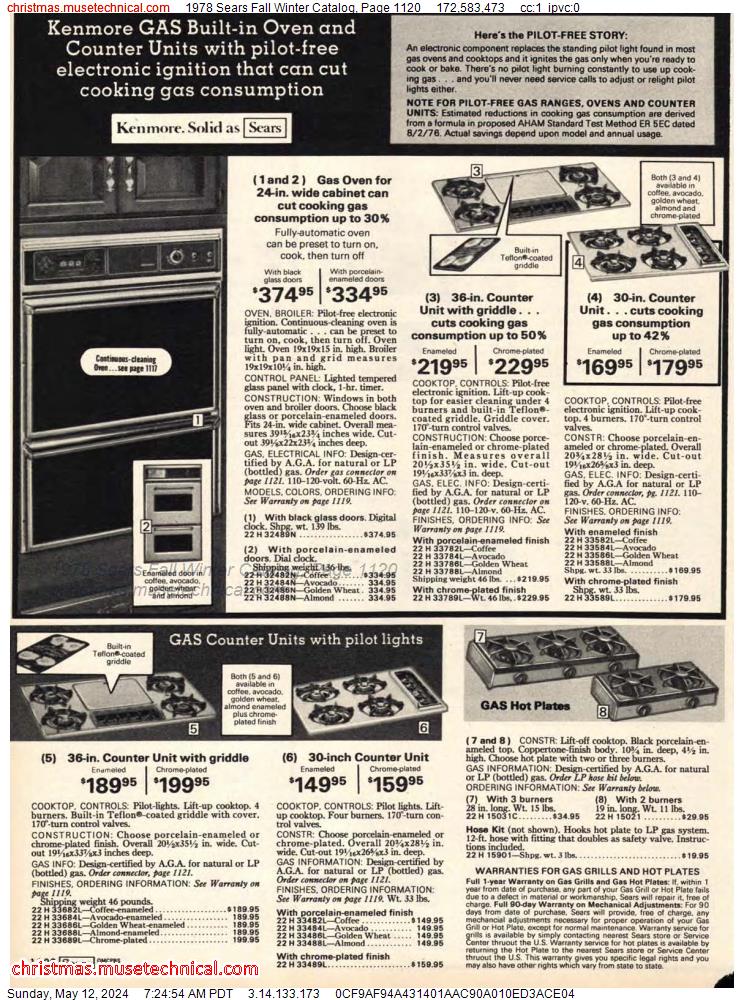 1978 Sears Fall Winter Catalog, Page 1120