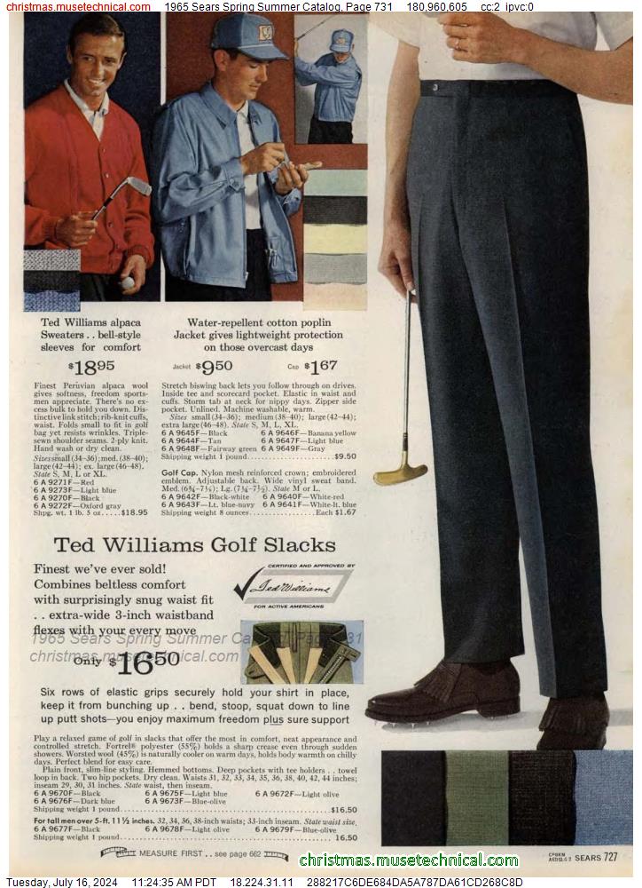 1965 Sears Spring Summer Catalog, Page 731