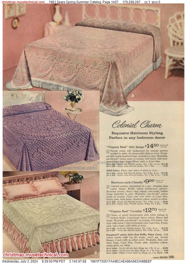1961 Sears Spring Summer Catalog, Page 1407
